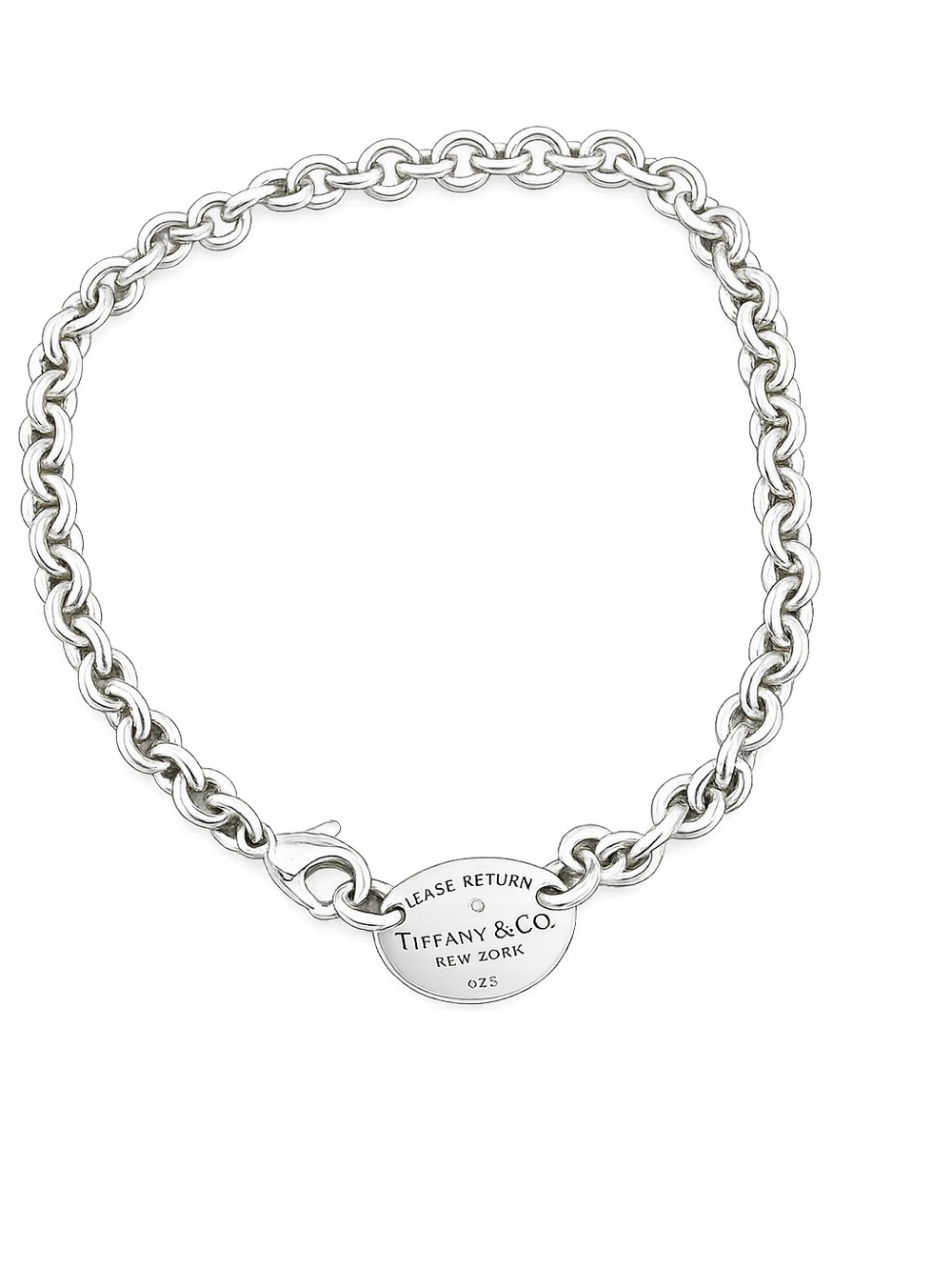 Tiffany & Co. Return Oval Tag Choker Necklace